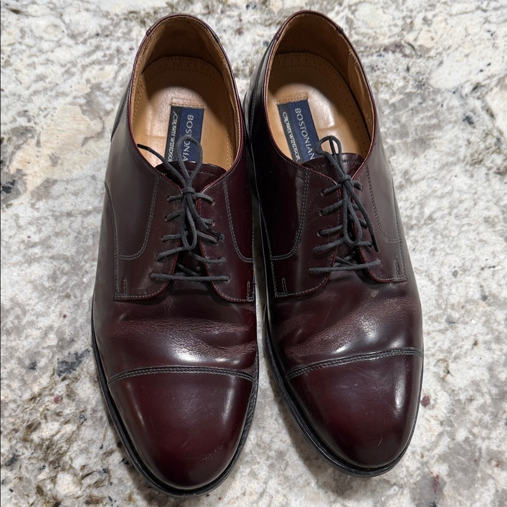 Bostonian Men's Dark Burgundy Cap-Toe Derby Dress Shoes